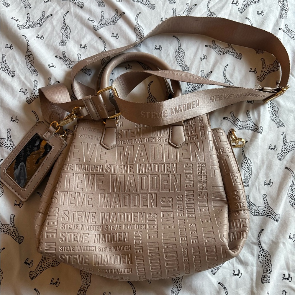 Steve Madden Taupe Embossed Crossbody Bag